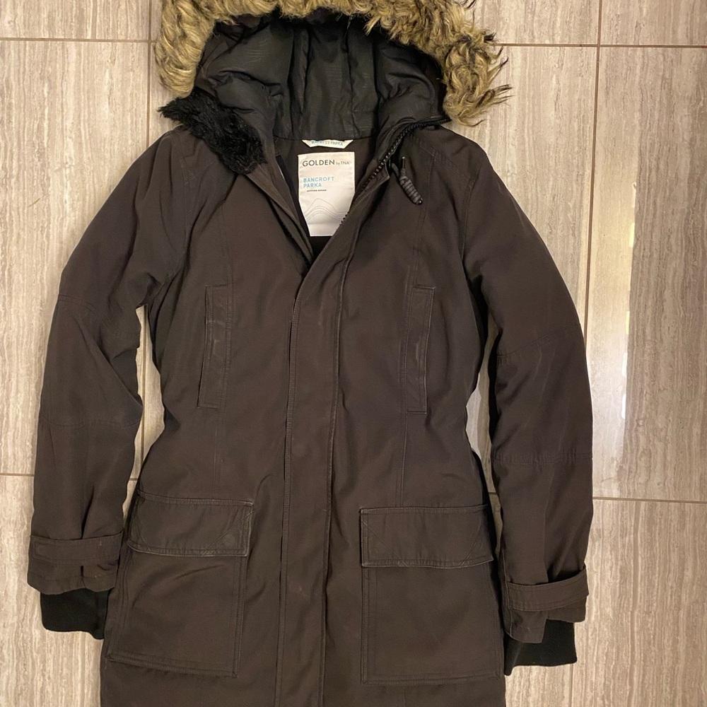 GOLDEN by TNA Women's Black Bancroft Parka with Faux Fur Hood